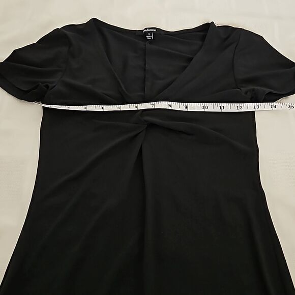 Ambianee Women's V-neck With Ruffled Bodycon Mini Dress Black Small - Picture 8 of 16